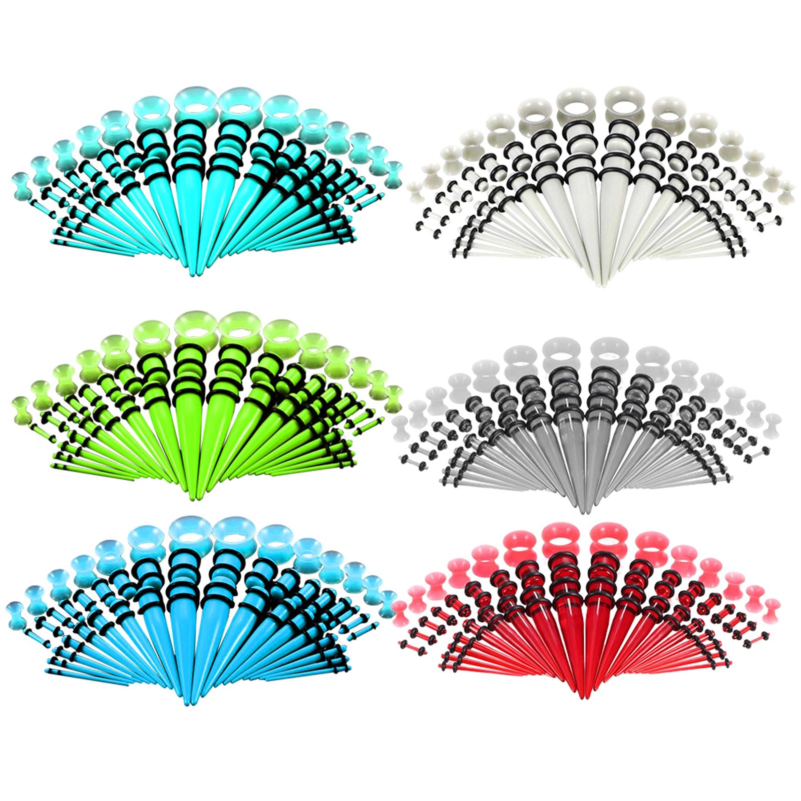 Body Jewelry Gauge Sizes - 50 Pieces Multi Size Gauges Kit,