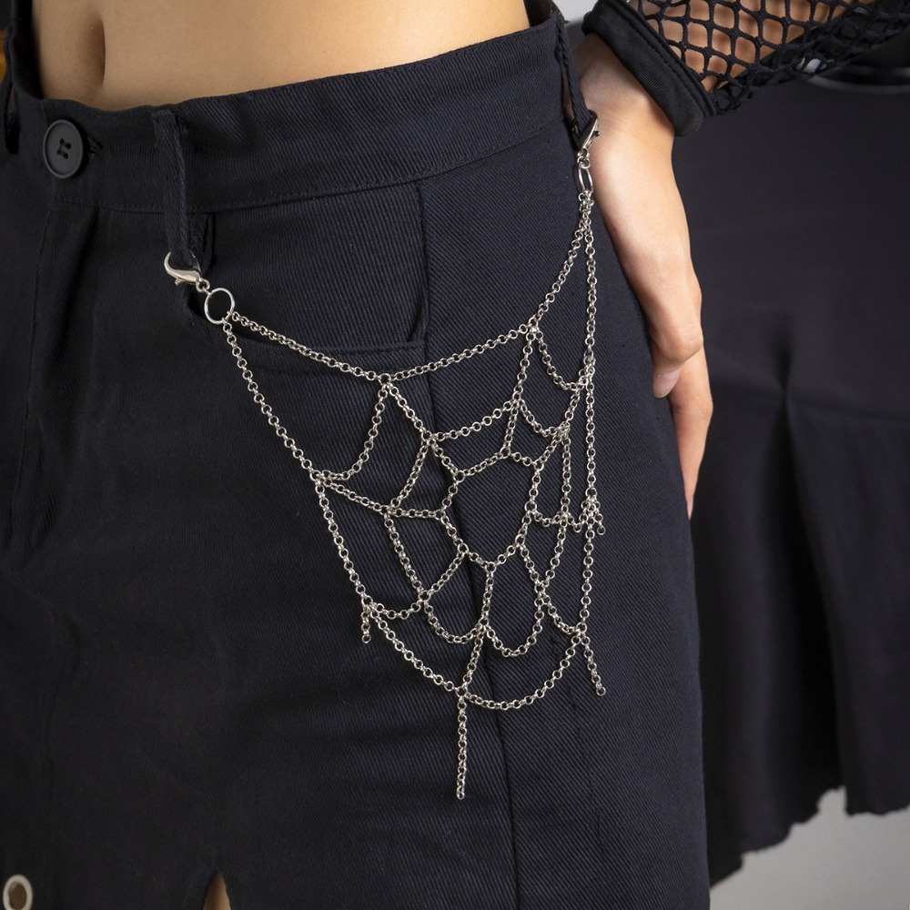 Body Jewelry Men - Gothic Punk Sliver Color Spider Web