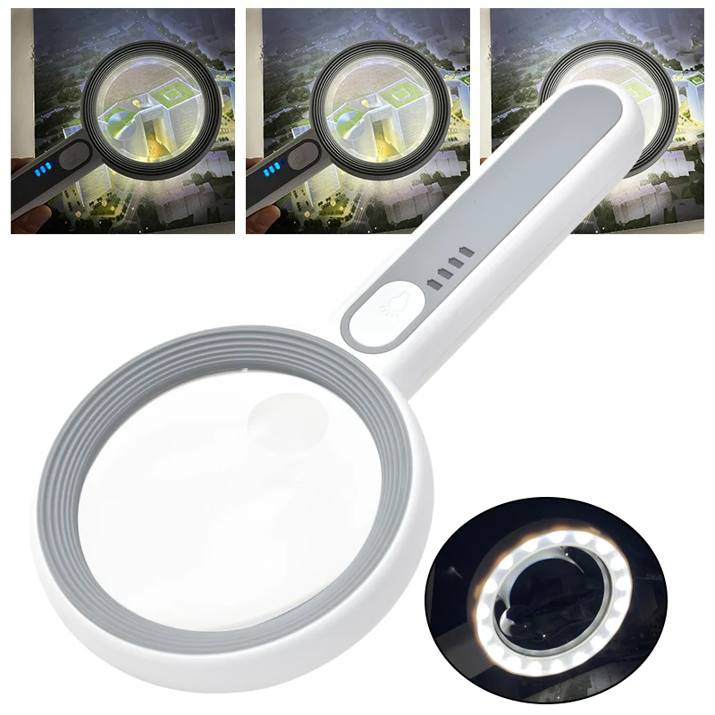 Body Jewelry Websites - Rechargeable Handheld Magnifier 12X LED Illuminated