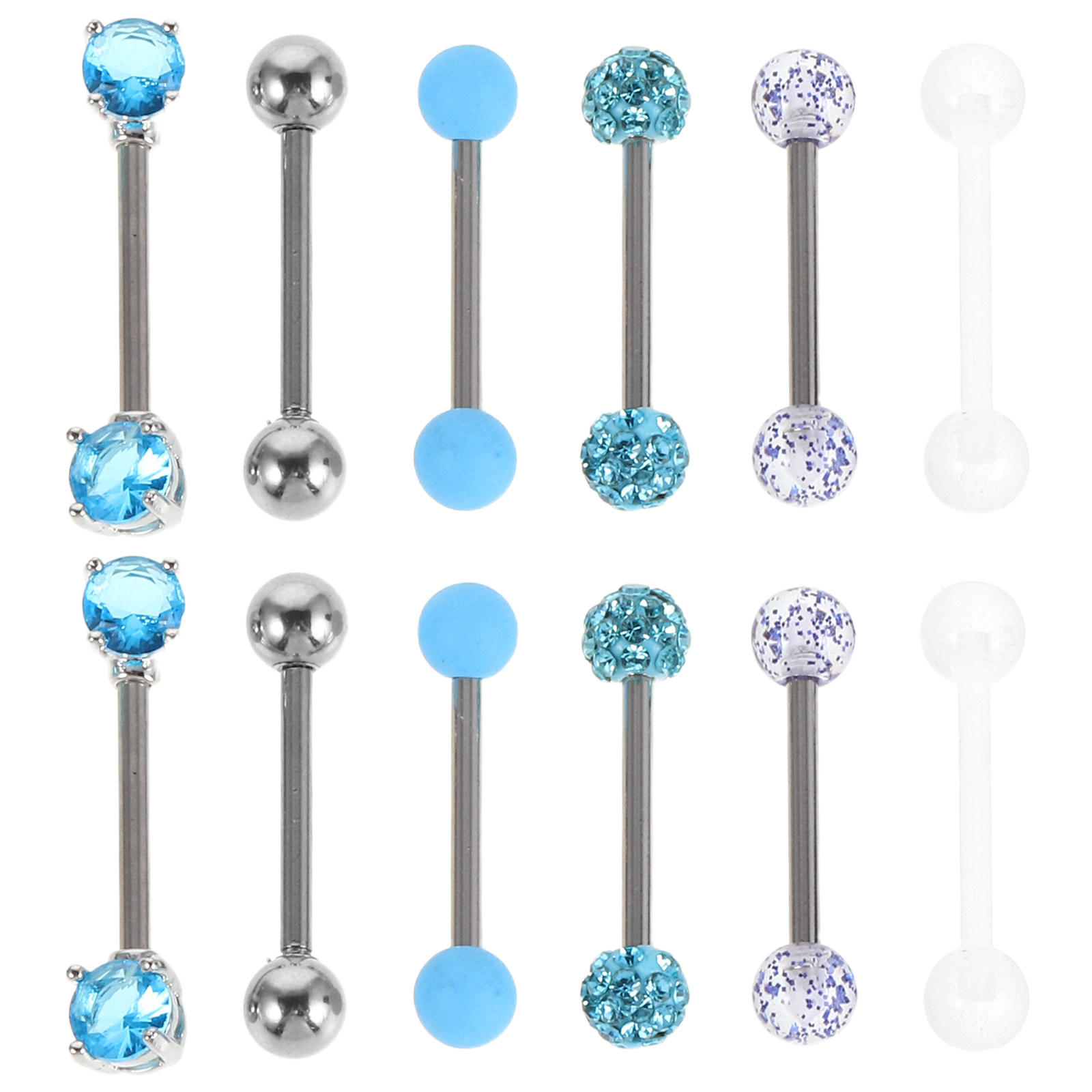 Body Jewelry For Sensitive Skin - 12Pcs Tongue Barbell Studs Stainless Steel