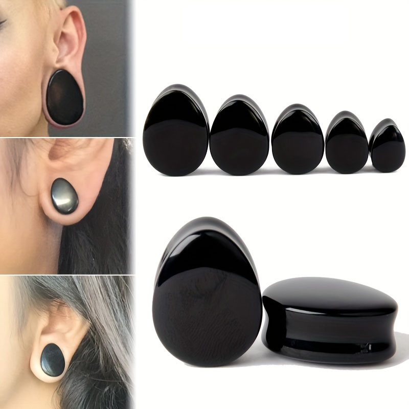 Body Jewelry Gauge Sizes - 1 Pair Men's Water Drop Shape