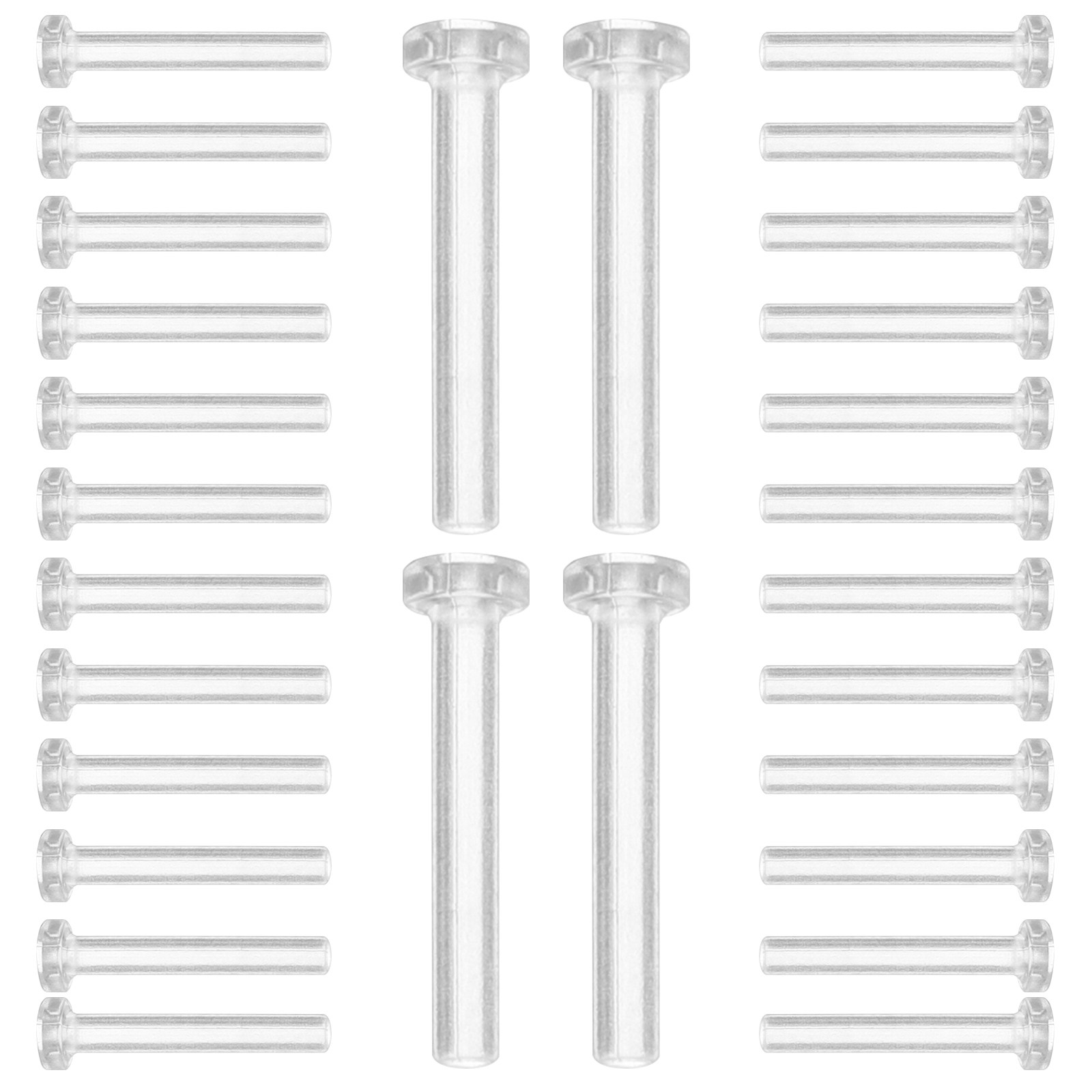 Body Jewelry For Sensitive Skin - 50Pcs Ear Pin Sleeves Transparent Earring
