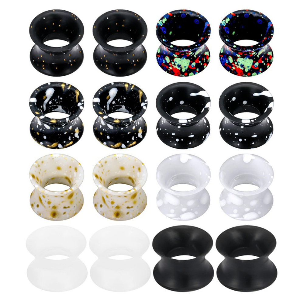 Body Jewelry Gauge Sizes - Silicone Ear Gauges Tunnels Plugs for