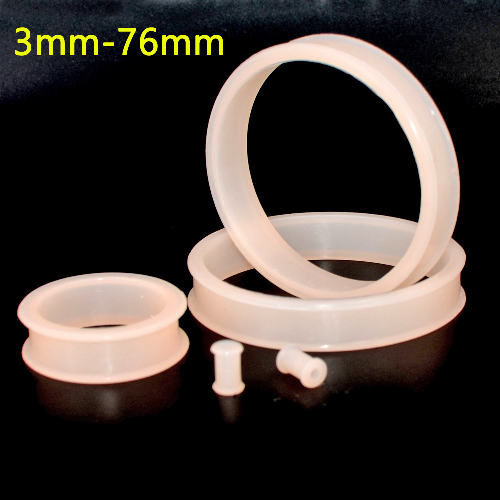 Body Jewelry Gauge Sizes - Pair Large Size Skin Color Flexible