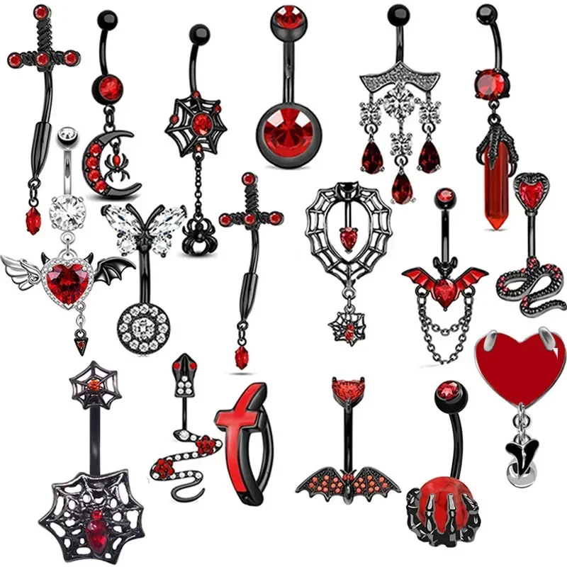 Body Jewelry Hot - Personality Heart-shaped Navel Ring Bat Belly