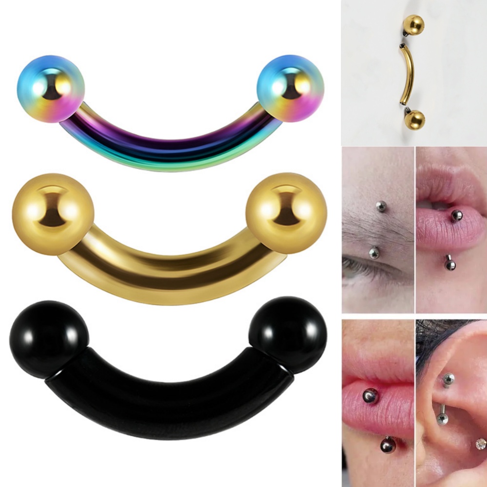 Body Jewelry Gauge Sizes - 1PC Stainless Steel Large Size Bend