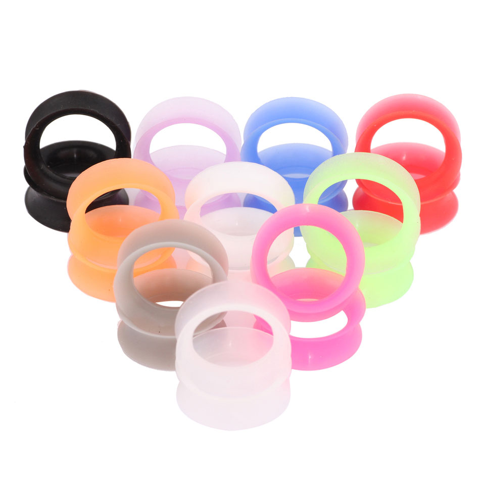 Body Jewelry Gauge Sizes - 1Pair Silicone Plugs and Tunnels Big