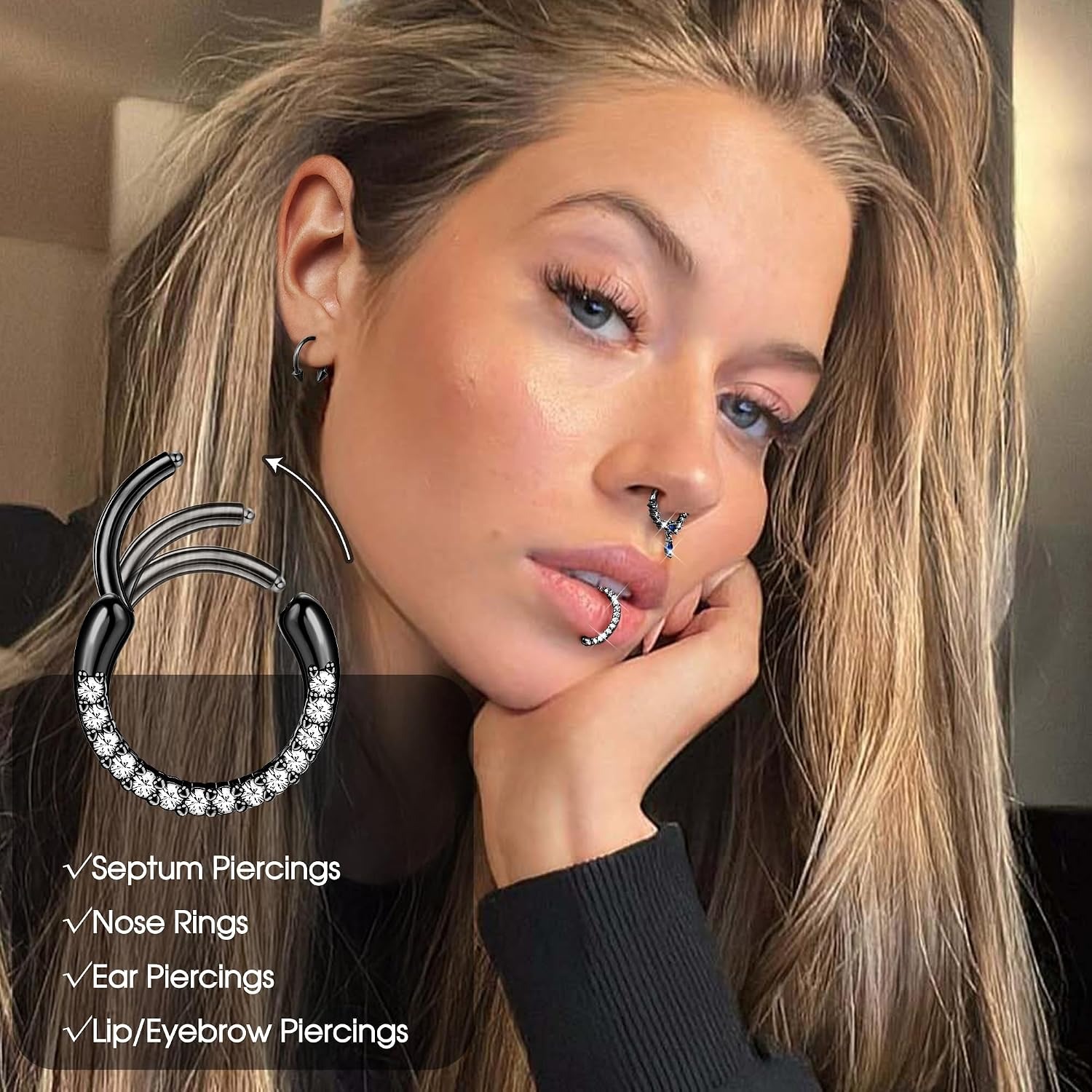 FASACCO Septum Rings Septum Pi - Body Jewelry For Sensitive Skin ulasan dan harga