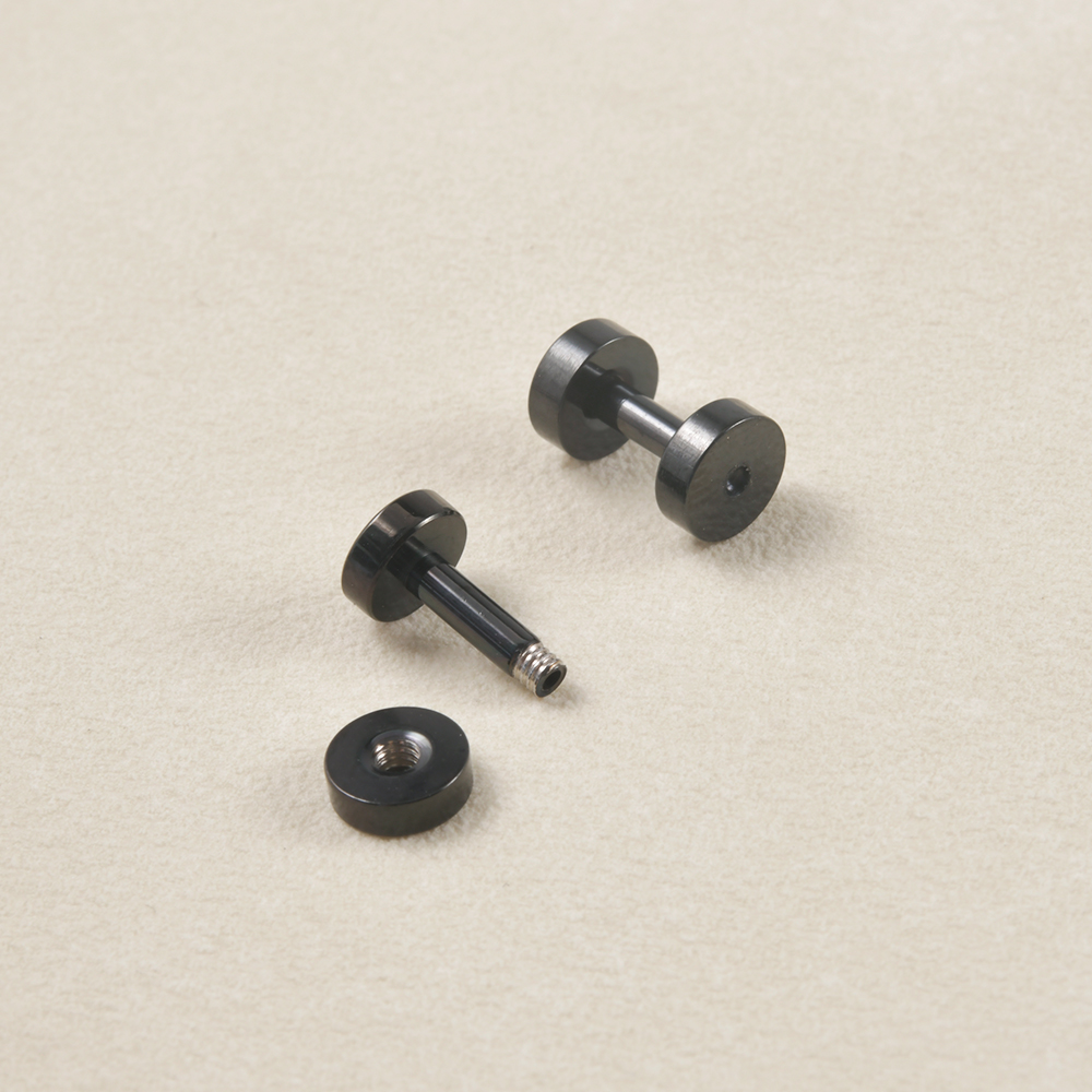1Pair Stainless Steel Black Co - Body Jewelry Gauge Sizes ulasan dan harga