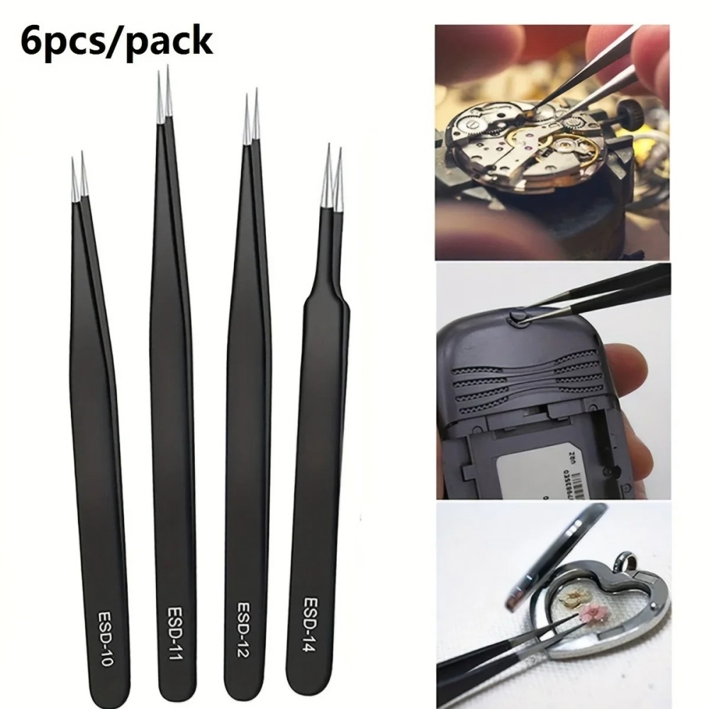 6pcs Stainless Steel Anti-stat - Body Jewelry Tool ulasan dan harga