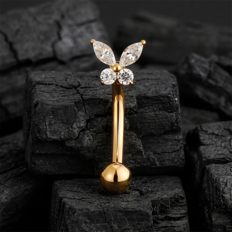 ASTM F136 Titanium Tiny Butter - Body Jewelry Vertical Labret ulasan dan harga