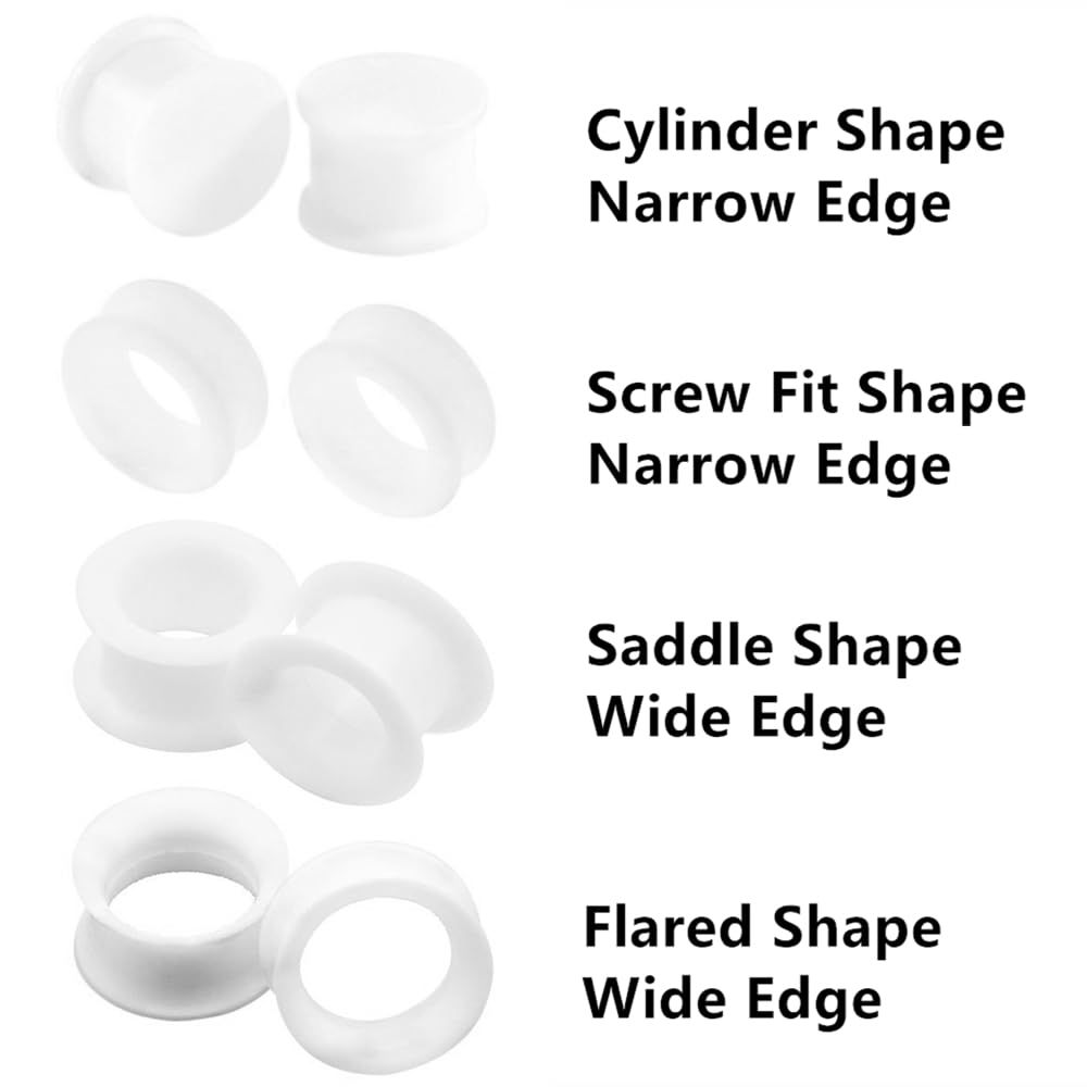 2/16pcs White Black Flexible T - Body Jewelry Gauge Sizes ulasan dan harga