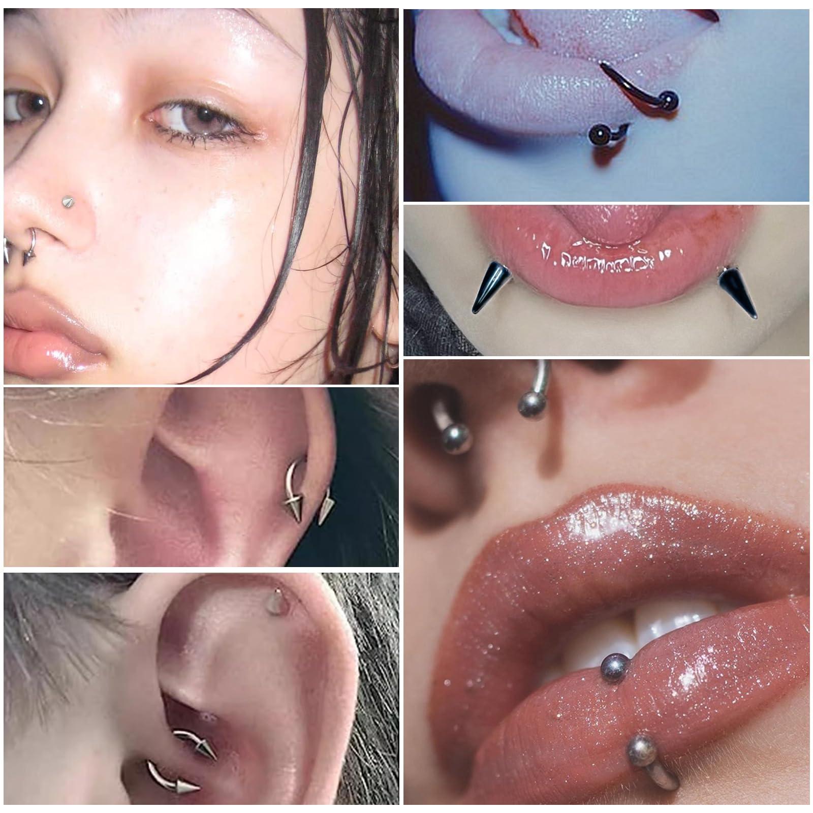 34pcs/Set 16G Snake Bite Pierc - Body Jewelry Vertical Labret ulasan dan harga