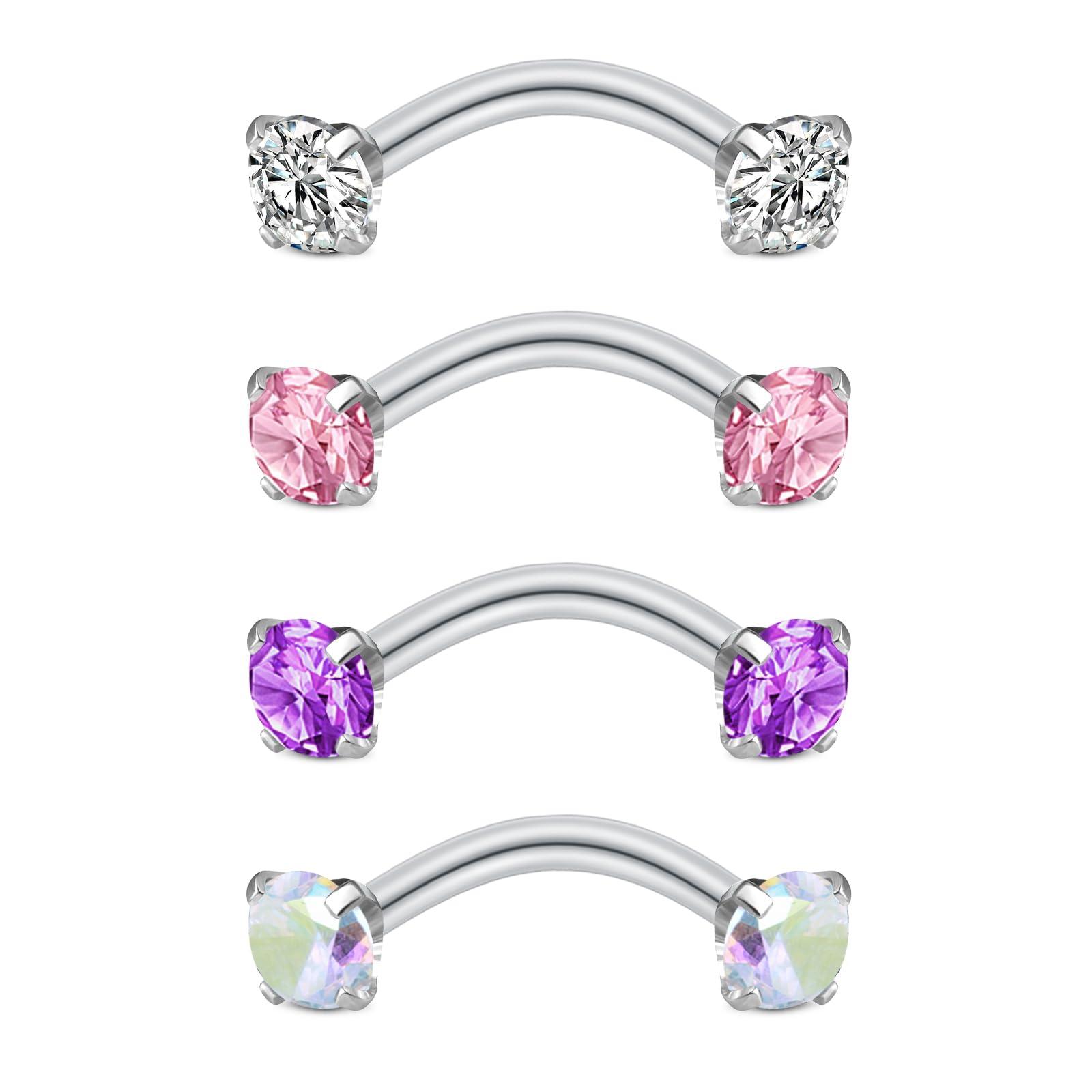 4pcs Rook Piercing Jewelry Eye - Body Jewelry Vertical Labret ulasan dan harga
