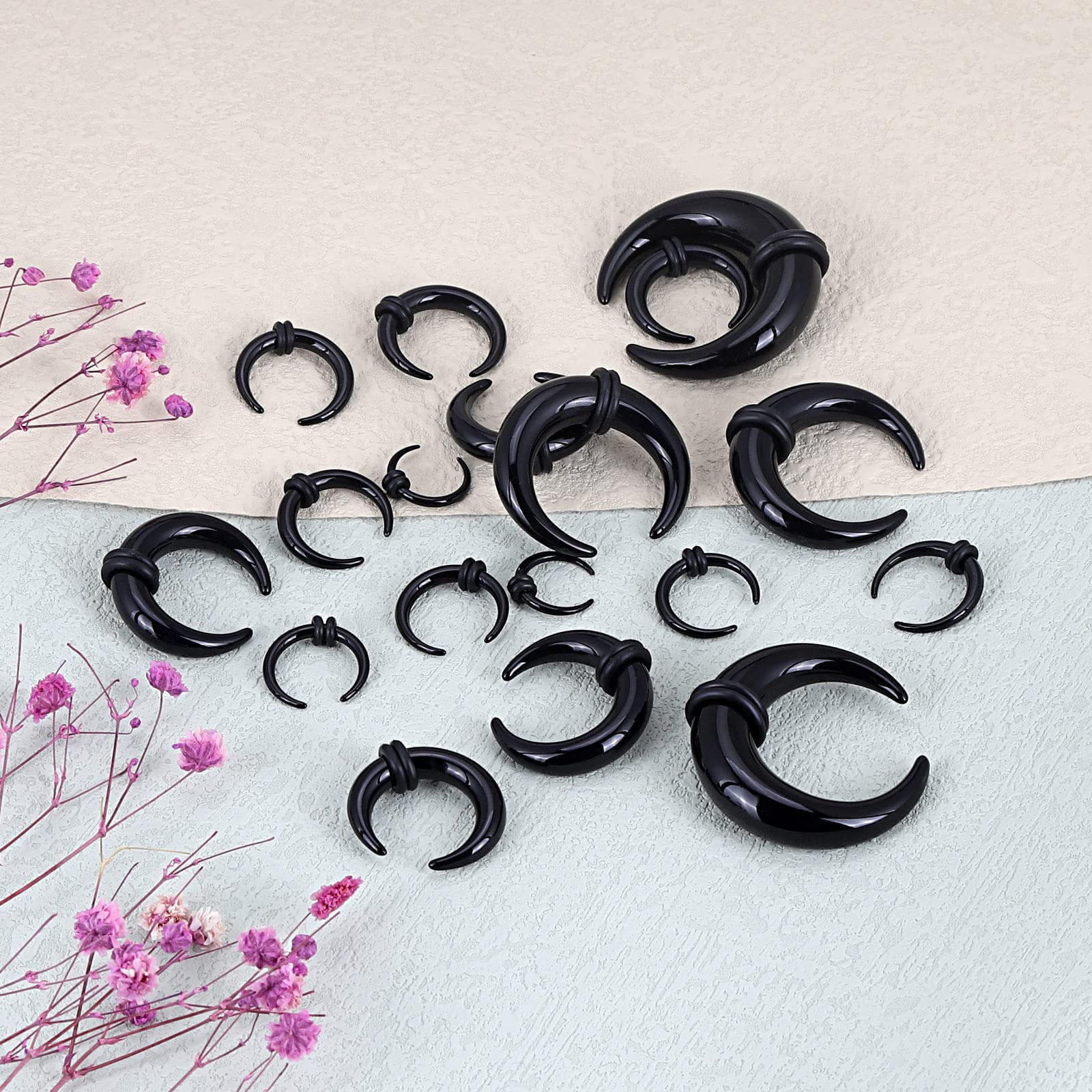 18Pcs Acrylic Septum Pincher T - Body Jewelry Gauge Sizes ulasan dan harga