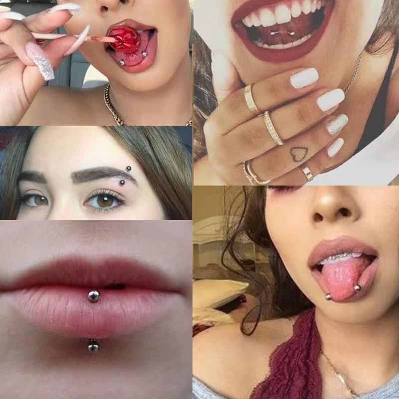24pcs 16G Stainless Steel Curv - Body Jewelry Vertical Labret ulasan dan harga