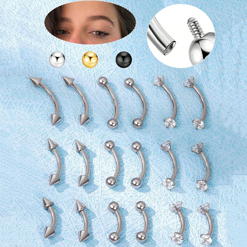 6pcs 16G Stainless Steel Small - Body Jewelry Vertical Labret ulasan dan harga