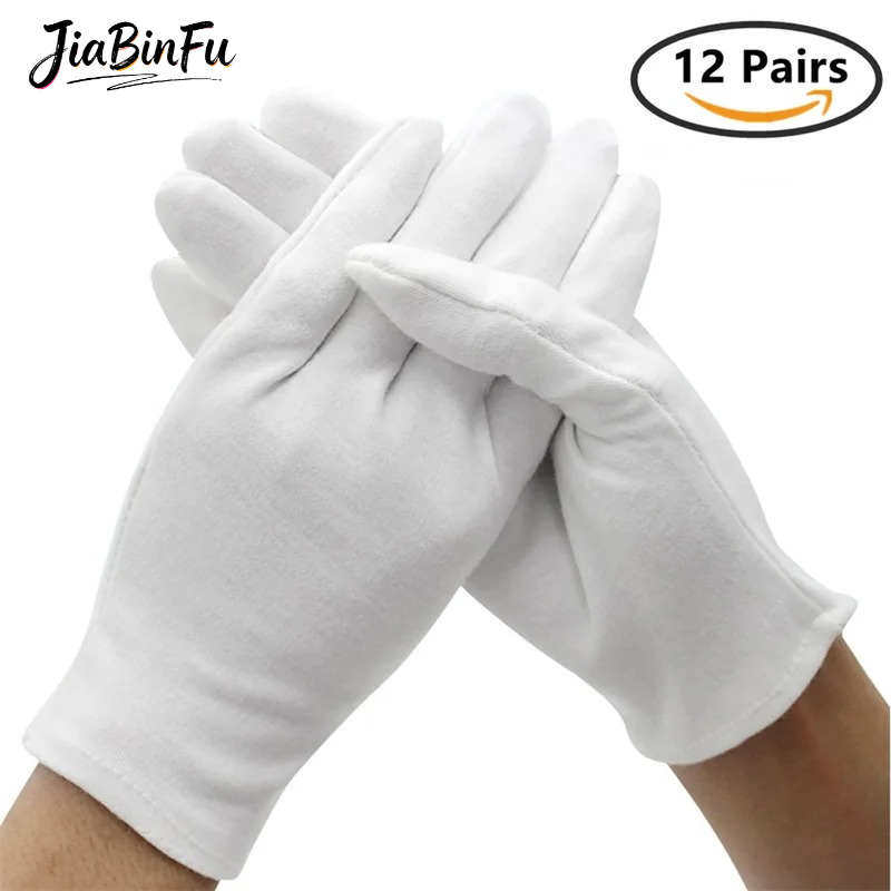 12/6 Pairs Cotton Work Gloves  - Body Jewelry Websites ulasan dan harga