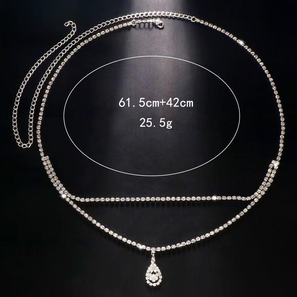 Luxury Rhinestone Double Chain - Body Jewelry Rhinestone ulasan dan harga