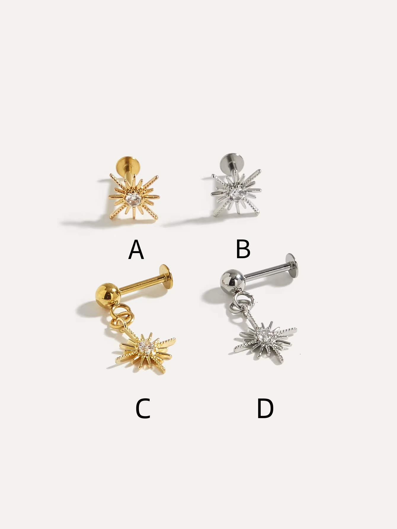Sparkle Studs Stainless Steel  - Body Jewelry Rhinestone ulasan dan harga