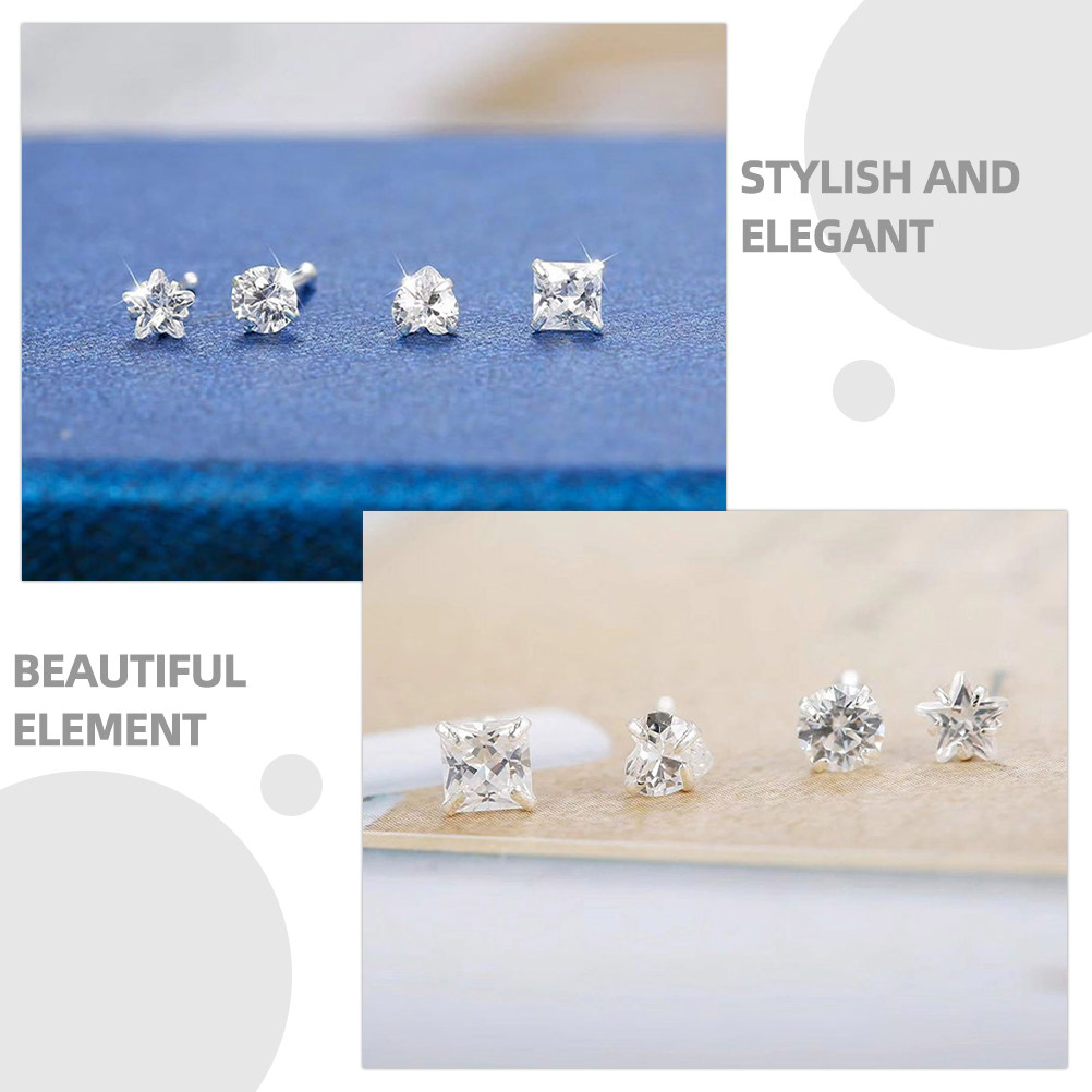 12Pcs Nose Studs Stylish L Sha - Body Jewelry For Sensitive Skin ulasan dan harga