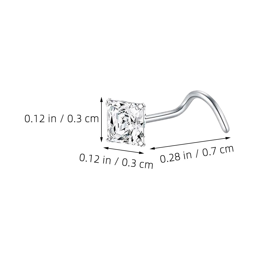 12Pcs Nose Studs Stylish L Sha - Body Jewelry For Sensitive Skin ulasan dan harga