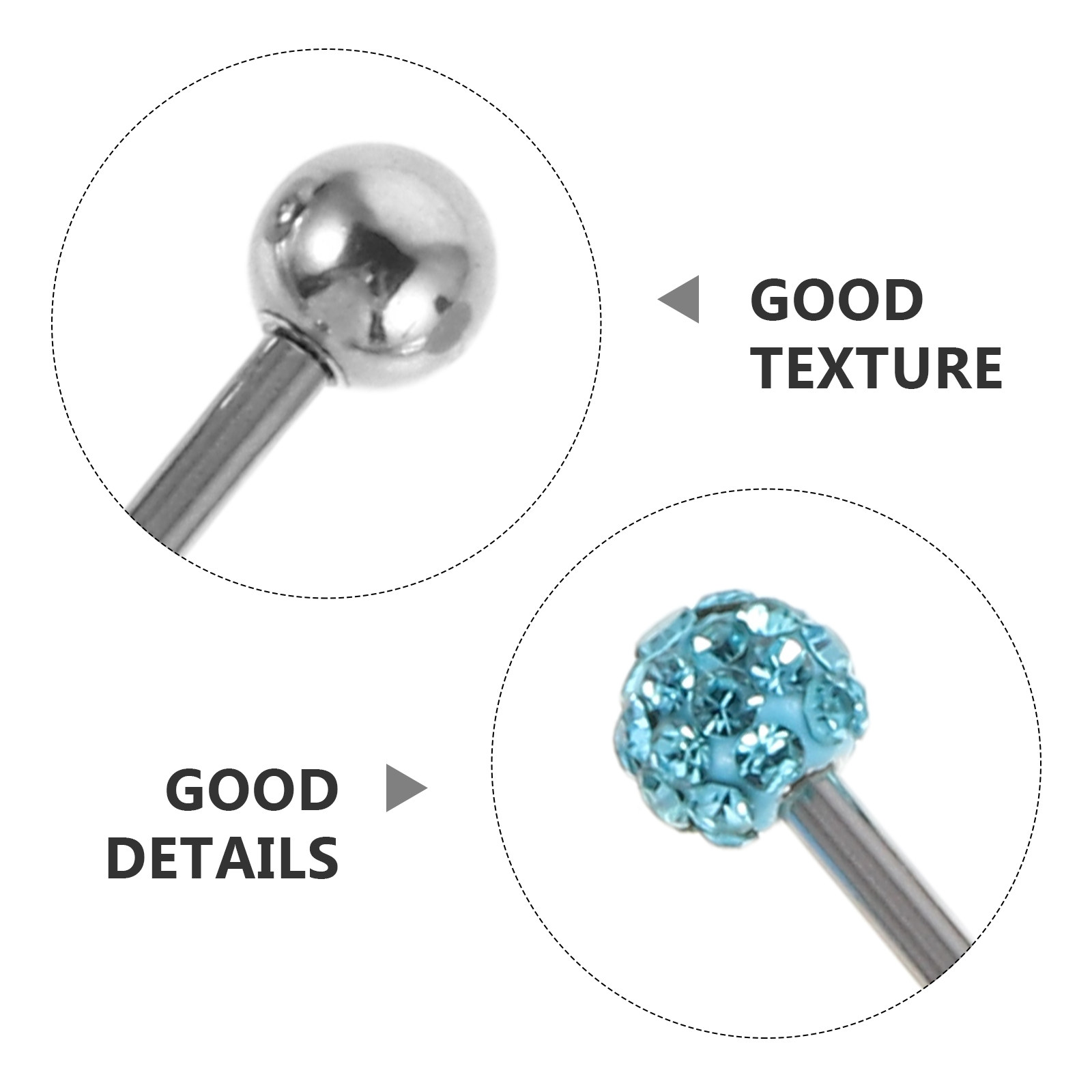 12Pcs Tongue Barbell Studs Sta - Body Jewelry For Sensitive Skin ulasan dan harga