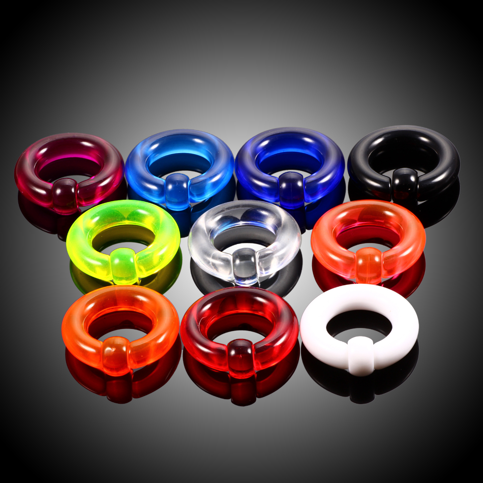 Pair Acrylic BCR Captive Bead  - Body Jewelry Gauge Sizes ulasan dan harga