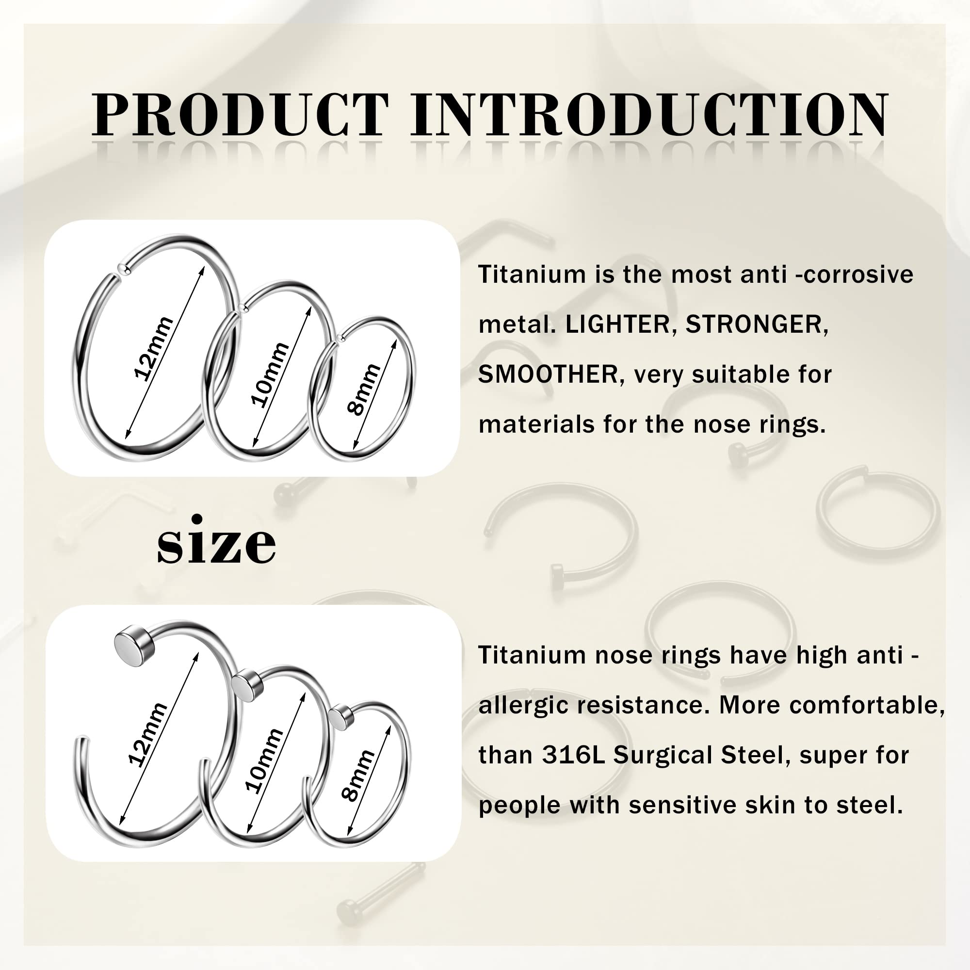 1PCS Hypoallergenic Nose Ring  - Body Jewelry For Sensitive Skin ulasan dan harga