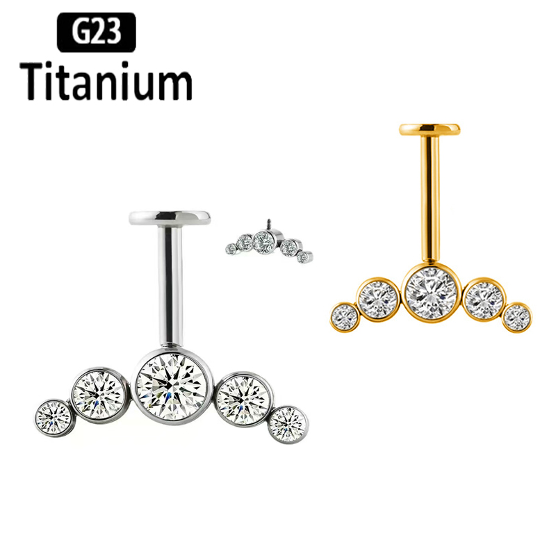 G23 Titanium Ear Piercing Inte - Body Jewelry Vertical Labret ulasan dan harga
