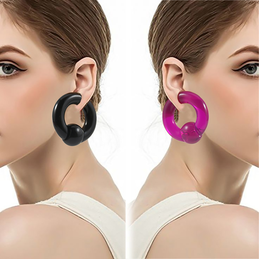 2/1PCS Colorful Acrylic BCR Bi - Body Jewelry Gauge Sizes ulasan dan harga
