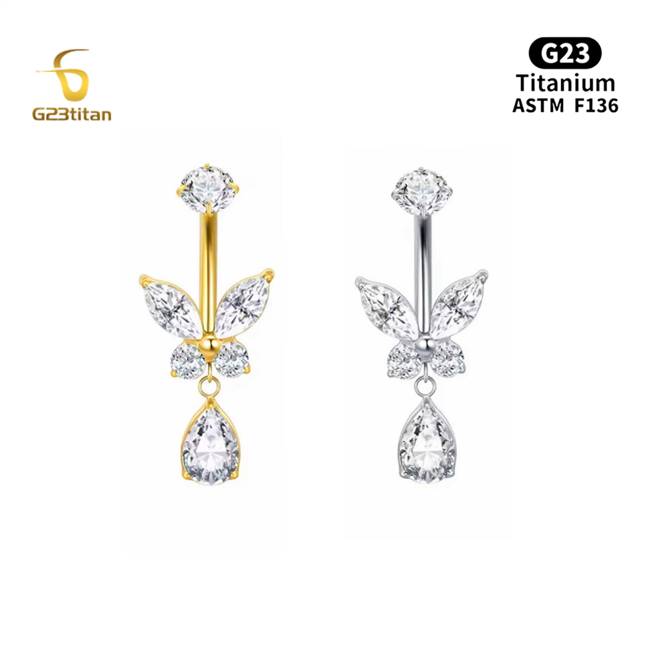 Titanium Butterfly Belly Butto - Body Jewelry For Sensitive Skin ulasan dan harga