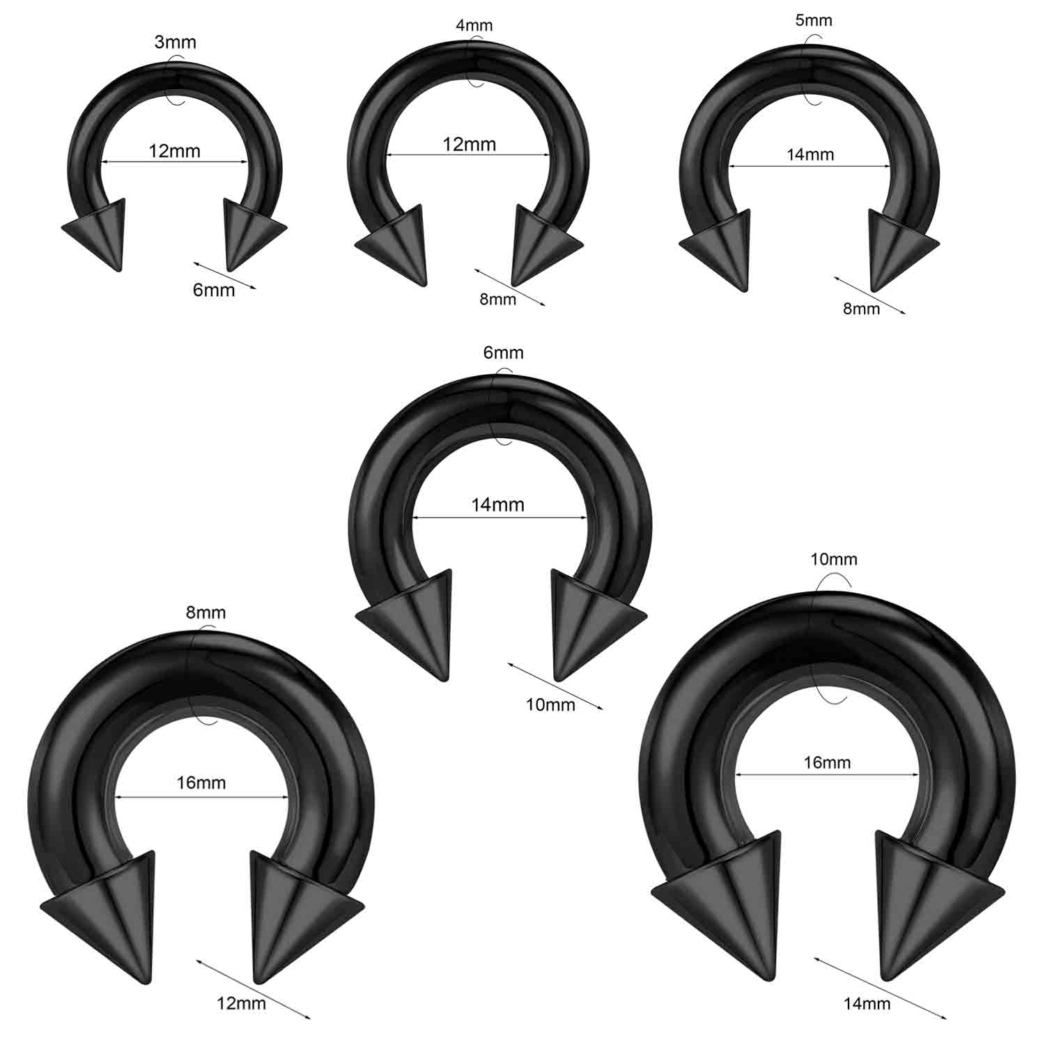 1/2 Pcs Large Size Surgical St - Body Jewelry Gauge Sizes ulasan dan harga