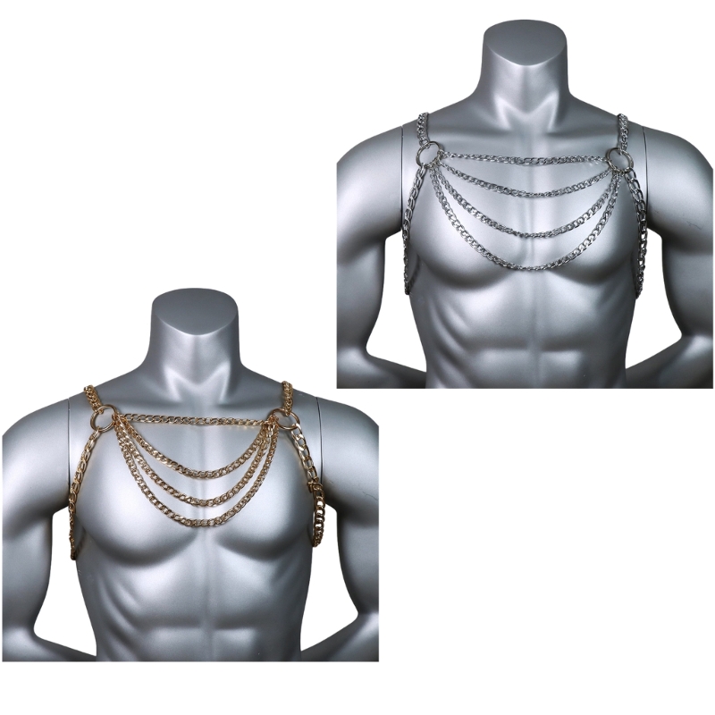 Men's Sexy Metal Body Chest Ch - Body Jewelry Men ulasan dan harga