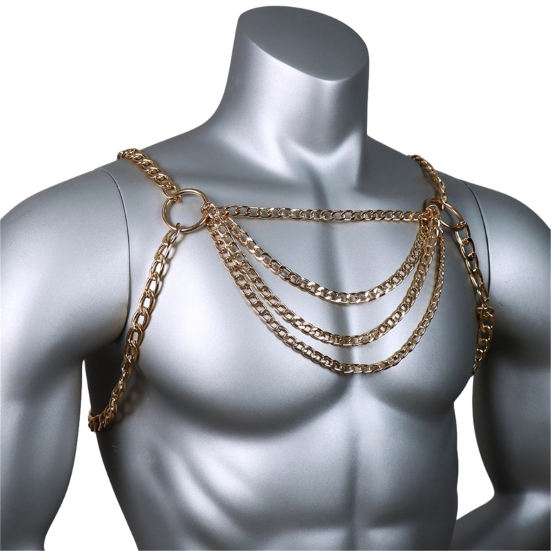 Men's Sexy Metal Body Chest Ch - Body Jewelry Men ulasan dan harga