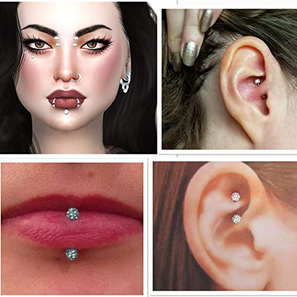 16G Forwards Helix Conch Rook  - Body Jewelry Vertical Labret ulasan dan harga