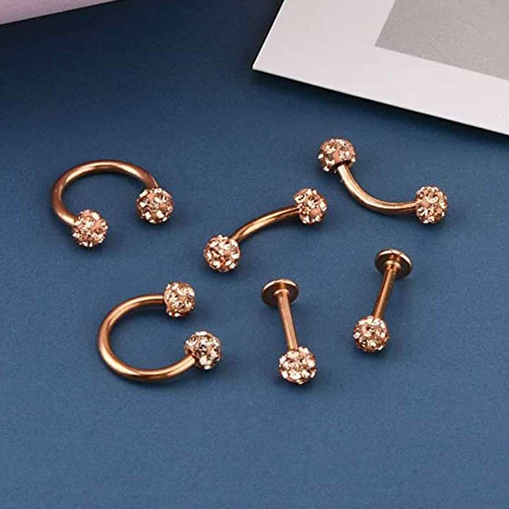 16G Forwards Helix Conch Rook  - Body Jewelry Vertical Labret ulasan dan harga