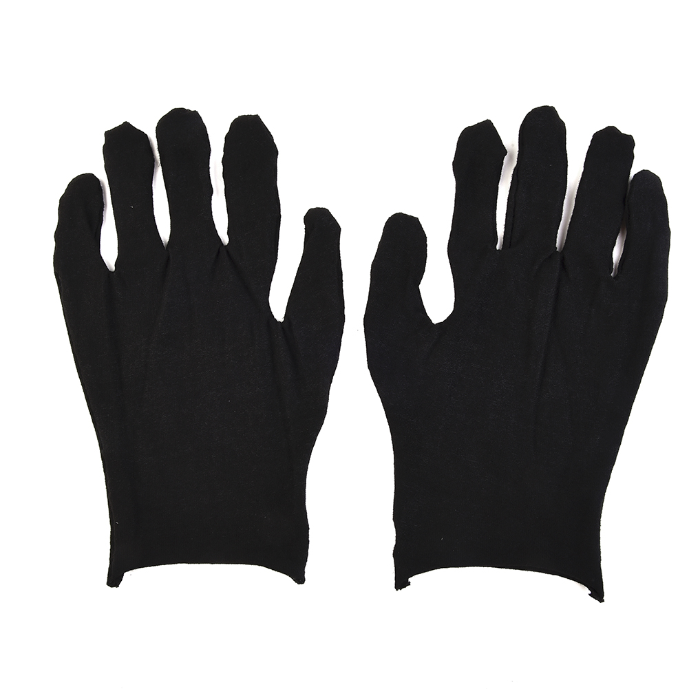 12 Pairs Black Cotton Gloves S - Body Jewelry Websites ulasan dan harga