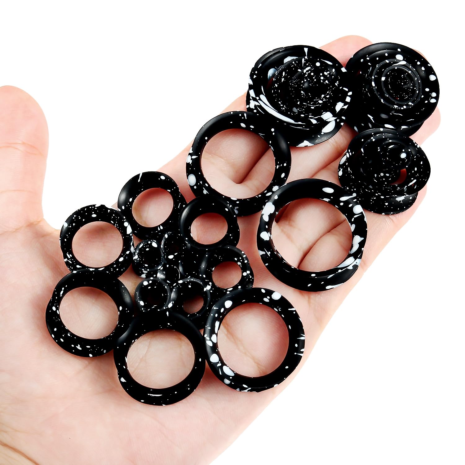 2Pcs Black Silicone Ear Gauges - Body Jewelry Gauge Sizes ulasan dan harga