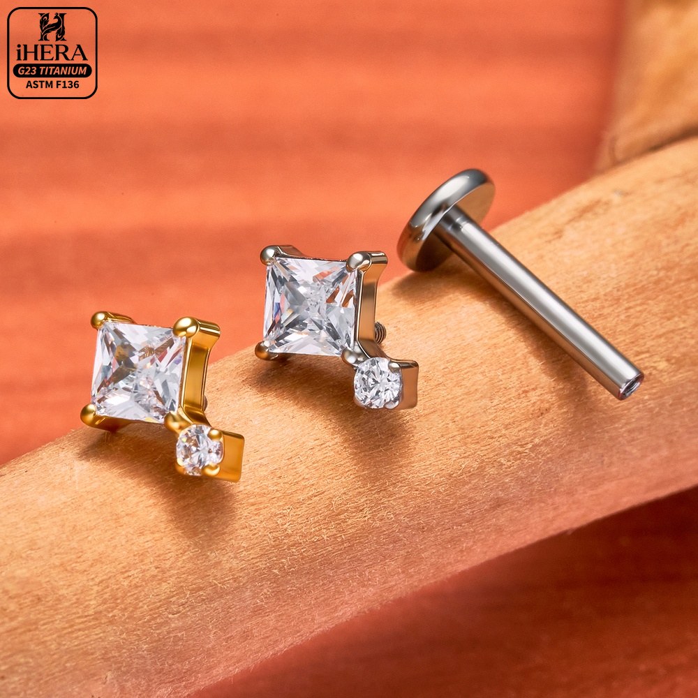 G23 Titanium Labret Segment He - Body Jewelry Vertical Labret ulasan dan harga