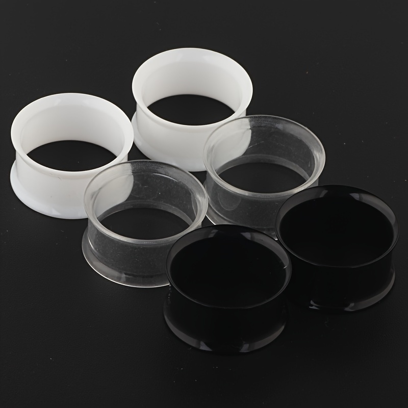 6pcs Hollow Acrylic Double Fla - Body Jewelry Gauge Sizes ulasan dan harga