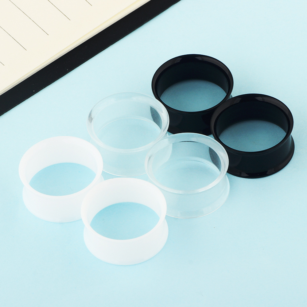 6pcs Hollow Acrylic Double Fla - Body Jewelry Gauge Sizes ulasan dan harga