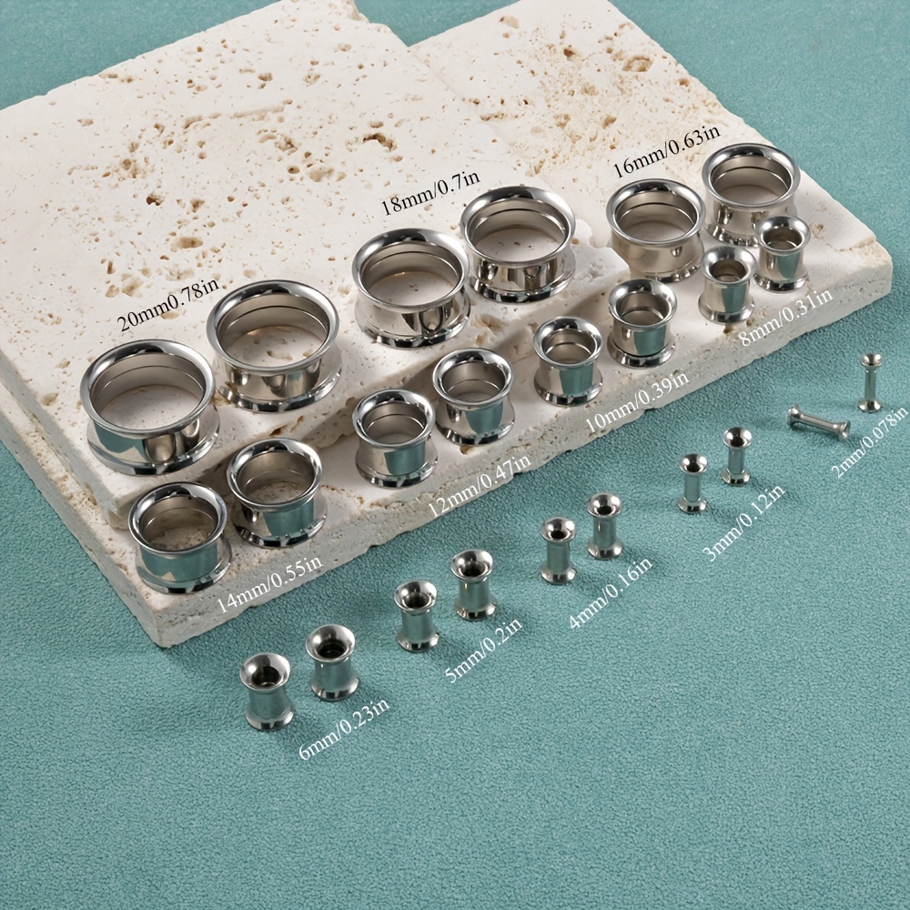 1 Pair/12 Pairs Set Stainless  - Body Jewelry Gauge Sizes ulasan dan harga