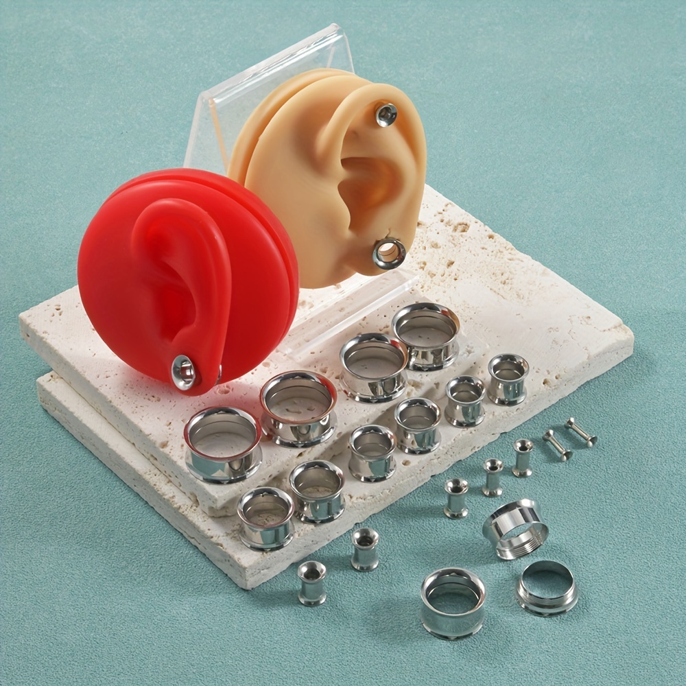 1 Pair/12 Pairs Set Stainless  - Body Jewelry Gauge Sizes ulasan dan harga