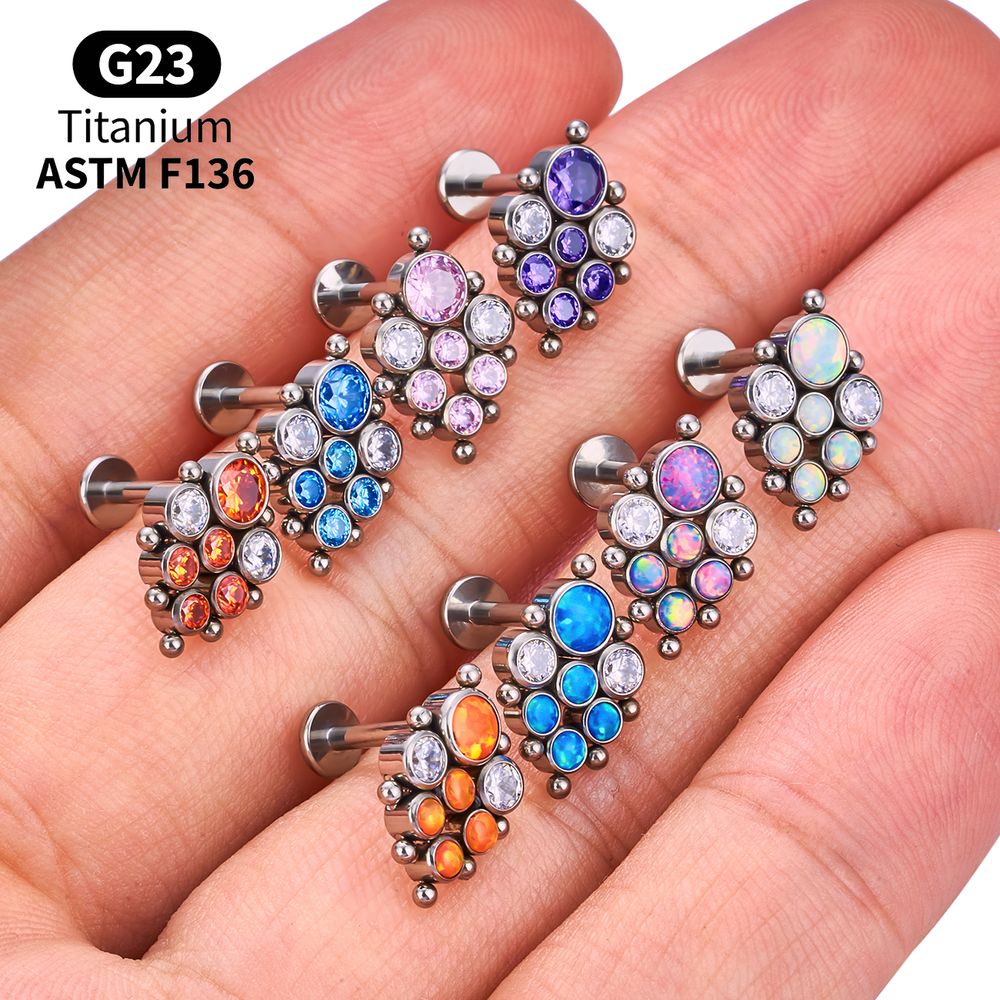 Titanium Arc Opal Labret Packs - Body Jewelry Vertical Labret ulasan dan harga