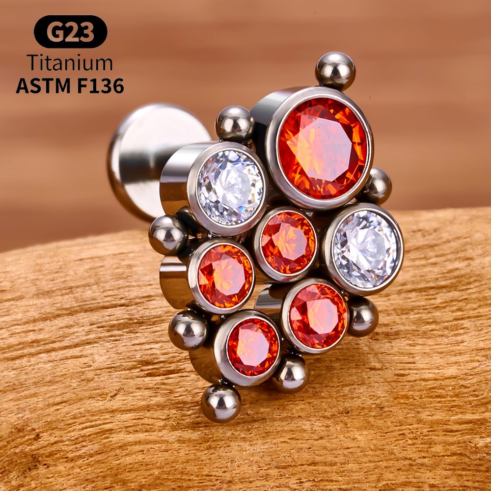 Titanium Arc Opal Labret Packs - Body Jewelry Vertical Labret ulasan dan harga