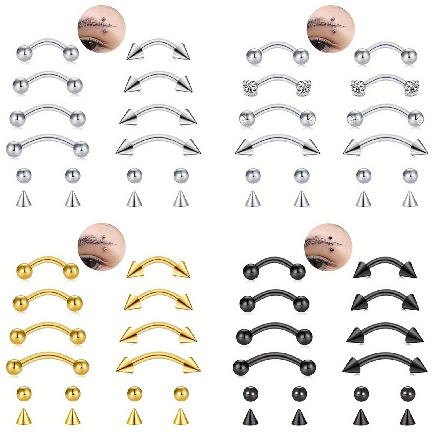 8pcs Rook Piercing Jewelry Roo - Body Jewelry Vertical Labret ulasan dan harga