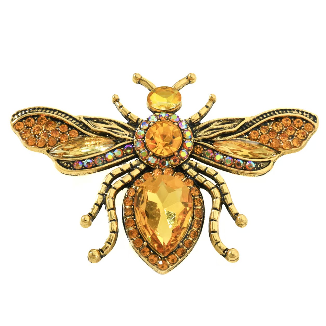 Retro gold bee brooch, yellow  - Body Jewelry Websites ulasan dan harga