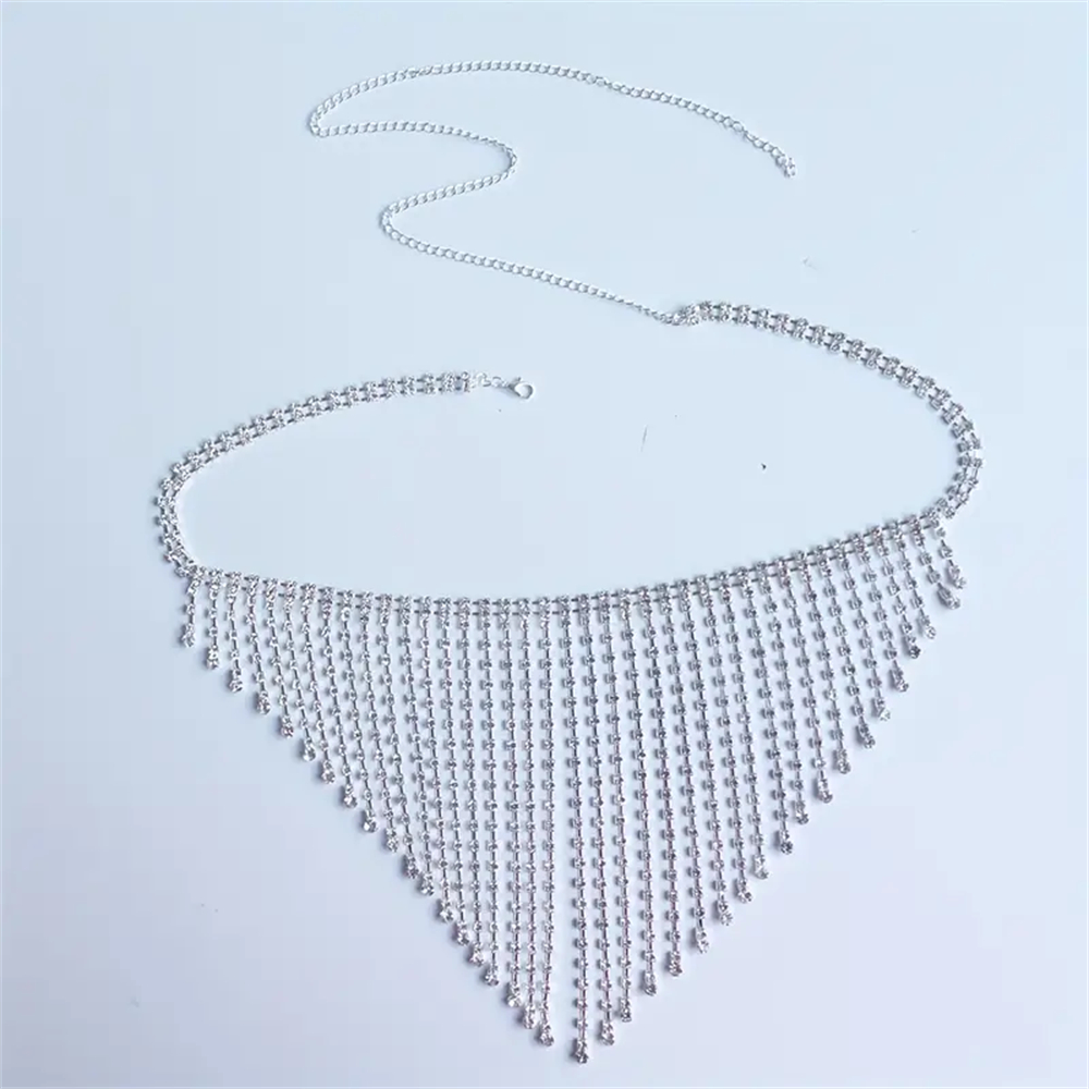 Gold Silver  Tassel Waist Chai - Body Jewelry Rhinestone ulasan dan harga